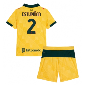 Billige Fotballdrakt AC Milan Pervis Estupinan #2 Replika Tredjedraktsett Barn 2025-26 Kortermet (med bukser)
